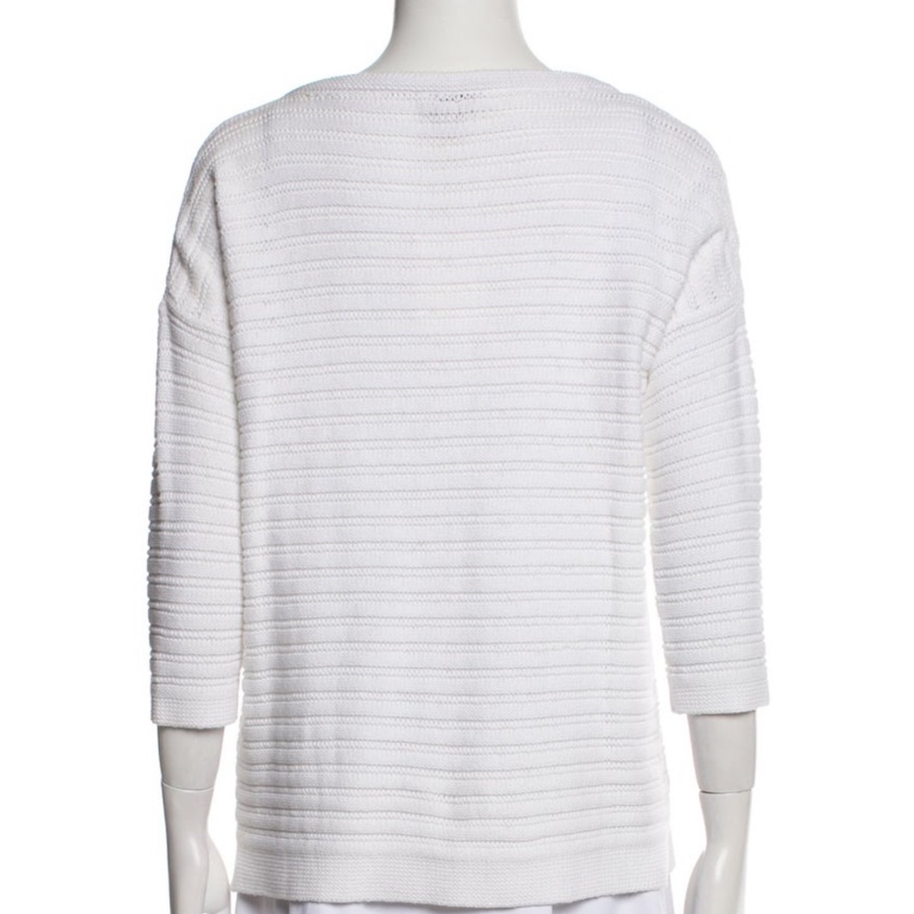 White Ribbed Knit Sweater - Picture 3 of 3